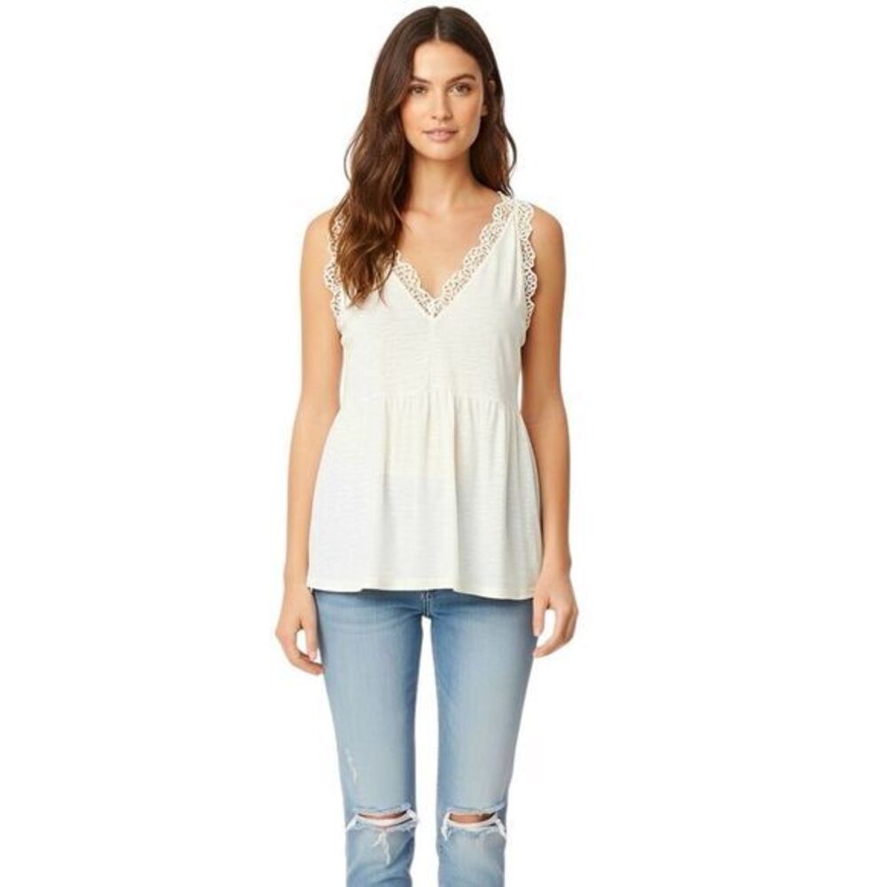 Bibi Womens Tank Top Sz Large Minimalist Soft Girl Romantic Neutral Romantic